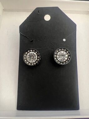 Crystal Halo Stud Earrings - Clear Sparkle